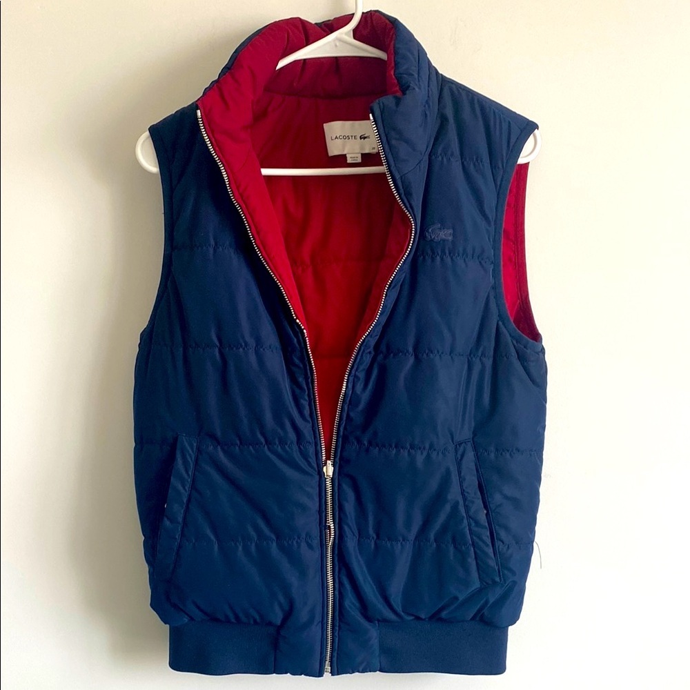 Lacoste Reversible Puffer Vest with Hood